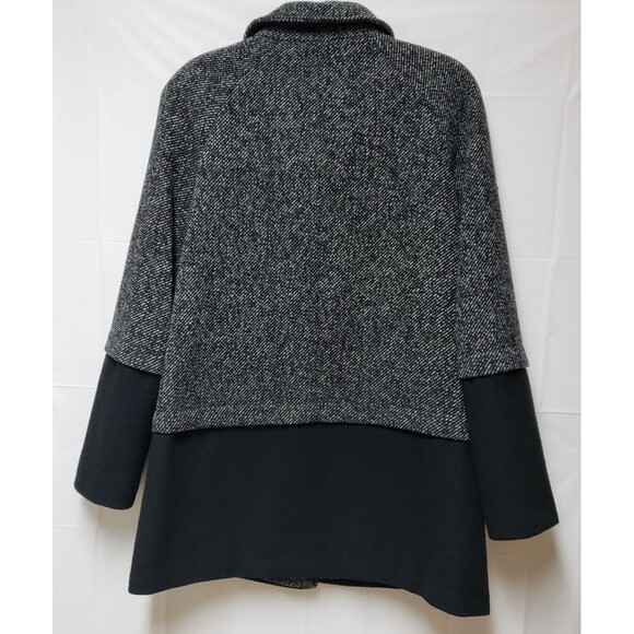 Women's Black Rivet Classy Wool Blend Color Block Winter Coat L Fully Lined NWOT - Picture 2 of 14